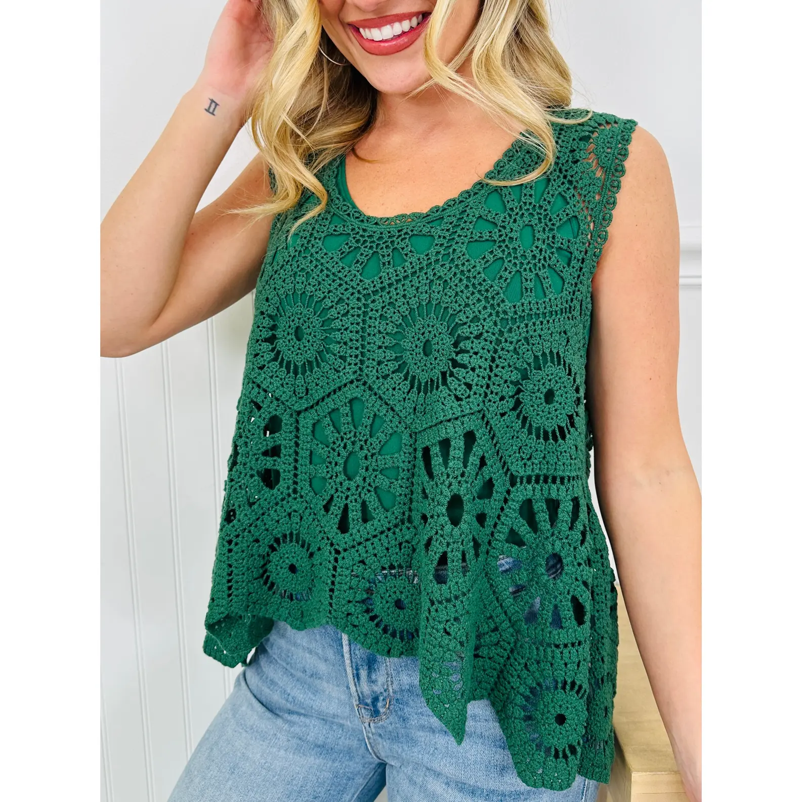 Crochet All Day Top In Multiple Colors Crochet All Day Top In Multiple Colors