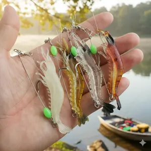 Self-Glowing Silicone Soft Lure for Night Fishing, Long Afterglow Fluorocarbon Tangle-Free Bait, Eco-Friendly Material with Treble Hook, Saltwater Freshwater Universal, Ideal for Sea Bass, Trout, Bream.