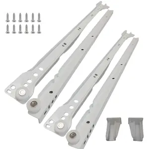 Cabinet Hardware 22 Inch Euro Slides, 75lbs Capacity, For Face-Frame & Frameless Cabinets, Includes Brackets & Screws, Cold Rolled Steel