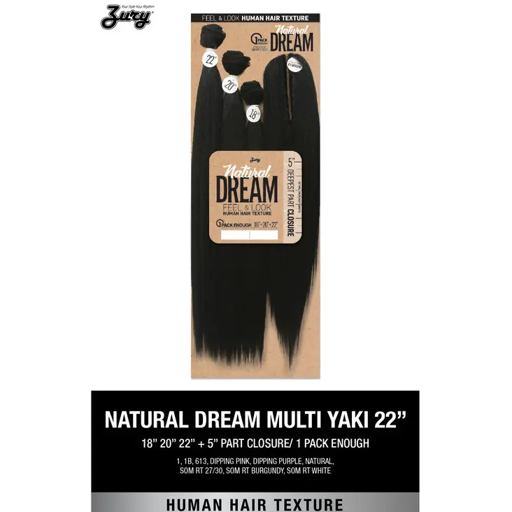 ZURY NATURAL DREAM MULTI YAKY 22″ with Closure