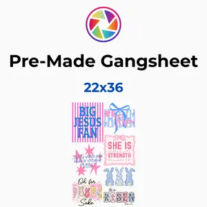 Easter Faith Vibes 22x36 Pre-Made Gang Sheet with Uplifting Designs for Trendy Easter Apparel and Church Events