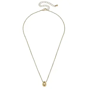 Cameron Mini Puff Icon Necklace in Shiny Gold