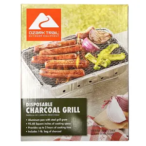 Ozark Trail Disposable Instant Charcoal Grill – 540g Charcoal Content, Aluminum