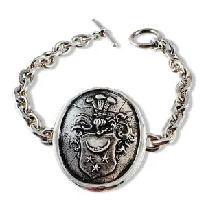 Sterling Peaceful Queen Shield Bracelet