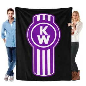 Kenworth Truck logo Throw Blanket for Bed,Soft Collage Blanket for Bedroom,Cute Blanket Funny Room Decor Flannel Blankets for Bed SofaThanksgiving Christmas Day Valentine's Day holiday gifts for family and children