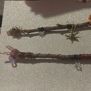 Handmade Wire Wrap Wands Real Sticks with Unique Design and Natural Elements for Decorative Use