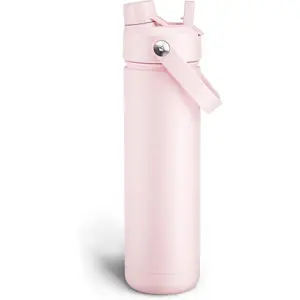 Insulated Water Bottle with Straw - Encool Stainless Steel Water Bottle, Leak-Proof, BPA-Free, Double Wall Vacuum Keeps Cold for 24 Hours for Sports, Travel, School (26 oz, Cotton Candy)