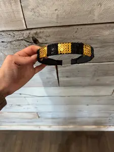 Black and Gold Sequin Headband