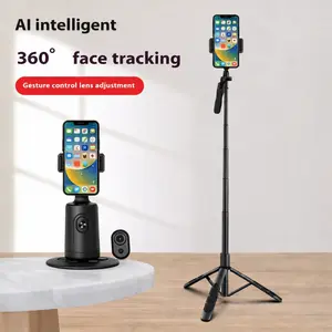 【AI Smart Face Tracking】Stabilizing Tripod & Phone Mount – 360° Auto Follow, Gesture Control & Remote Control for TikTok Videos, Vlogging & Lives, Works with any Cellphone or Smartphone