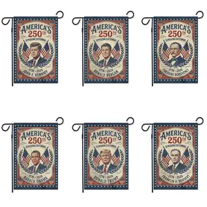 USA Presidents Garden Flag, 250th Anniversary of America House Flag, 4th of July Outdoor Decor Gift