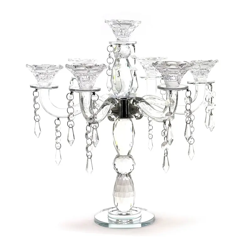 allgala 7-Arm Crystal Candelabra Taper Candlestick Candle Holder