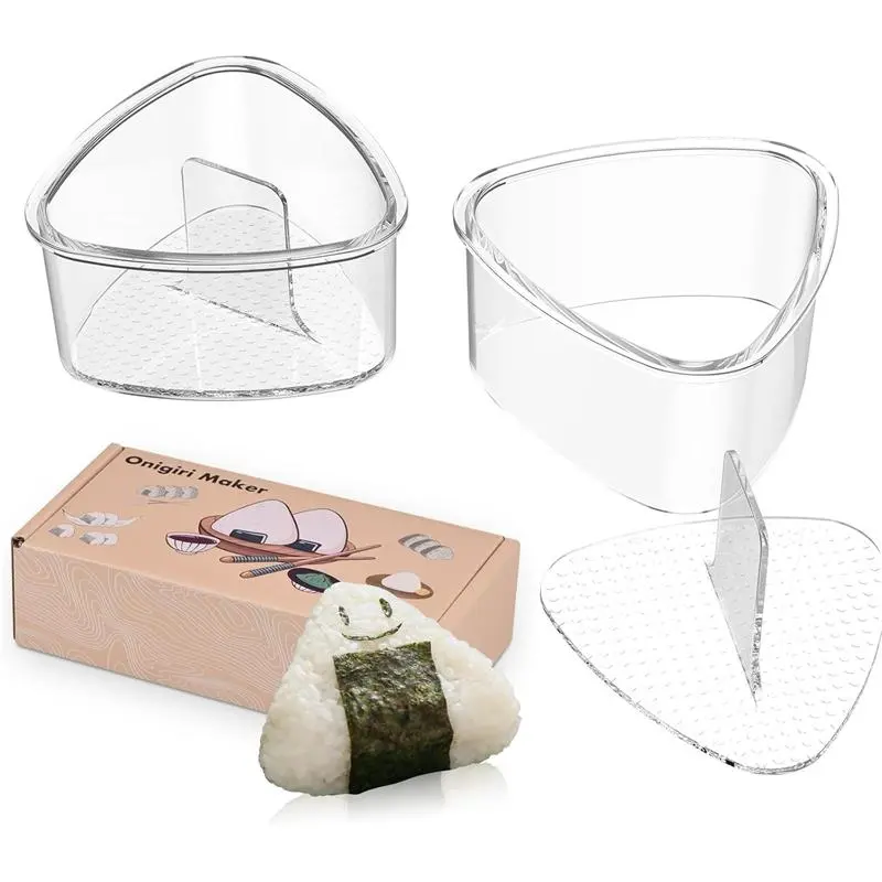 2PCS Clear Onigiri Rice Ball Mold Makers,Triangle Rice Ball Mold Maker,Sushi press Mold for Kid Lunch Bento, Non-stick, BPA-Free Kitchen Utensils