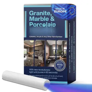 Granite, Marble & Porcelain Repair Kit (Clear, Black & ) - Ideal as Quartz Countertop Repair Kit I Works  for Countertops, Tiles, Sinks and Other Surfaces