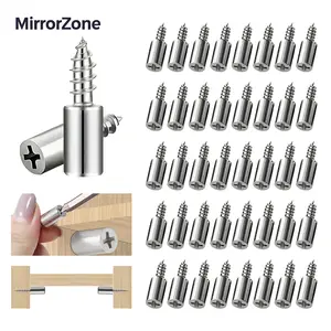 40Count Shelf Support Pegs,Self-Tapping Screws,Shelf Pins with Non-Slip Sleeve,Cabinet Shelf Pegs for Kitchen Utensils,Bookcases and Wardrobes,Fixed Support Self-Tapping Cross Screw,MirrorZone.