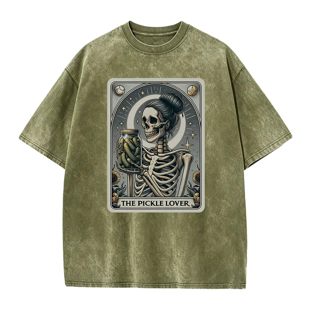 The Pickle Lover Tarot T-Shirt , Funny Pickle Shirt, Skeleton Pickles, Pickle Lover Gift, Funny Tarot Card Tee, I Love Pickles