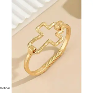 Cute Cross Design Bangle Bracelet Fashion Jewelry for Party Daily Clothing Decor Trendy All-match Exquisite Jewelry for Birthday Gift