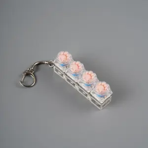 Transparent Glowing Cat Paw Keycap Fidget Toy 4 in 1 Clicker Keyboard Button Stress Relief Keychain Cute Anxiety Relief Gift