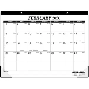 2026 Desk Calendar - 12 Monthly Desk Calendar 2026, Feb.2026 - Dec.2026, 14.6" x 11.5", Desk/Wall Calendar 2-in-1, Thick Paper with Corner Protectors,  Holes, Large Daily Blocks