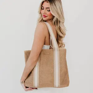 Ruby Raffia Tote Bag - Tan