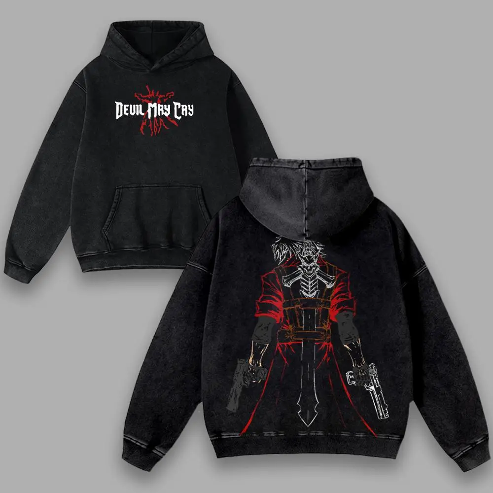 Devil May Cry Dante son of sparda hot Anime Manga game Vintage Cotton 2 sided Washed Tshirt, Hoodie graphic tees Top