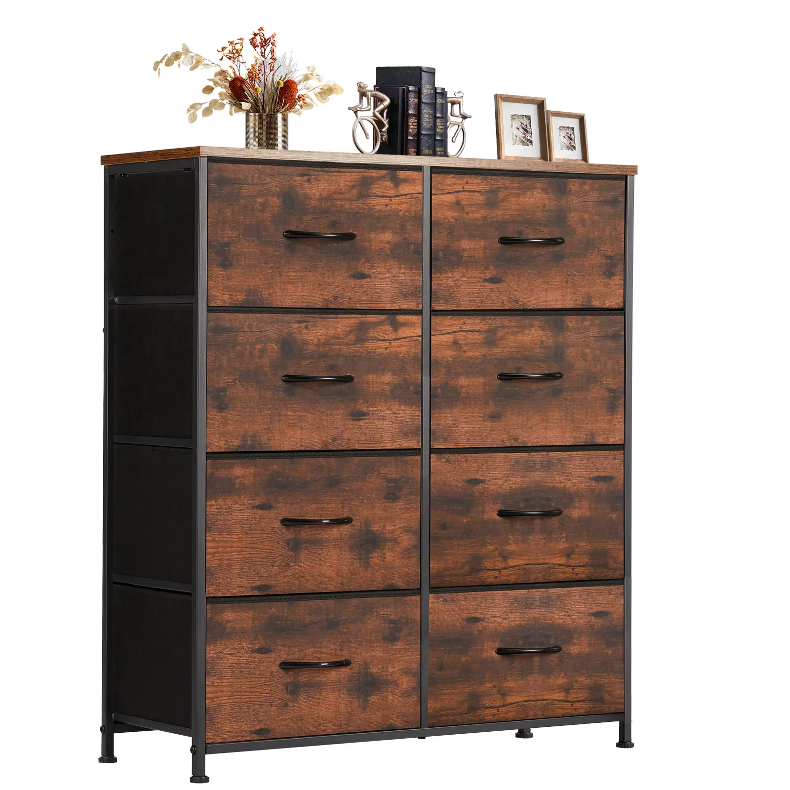 Chest of Drawers with 8 Fabric Drawers, Sideboard with Drawers, Drawer Cabinet for Kitchen, Office, Hallway & TV Cabinet