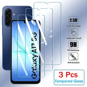 3 Pieces Tempered Glass Protective Screen Protector for Samsung Galaxy A17 A07 A56 A36 A26 A16 A55 A35 A25 A05 A34 FE S25FE S24FE Transparent Glass Protector Accessories