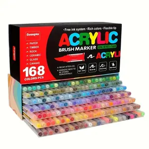 168 Color Soft Tip Markers for Stone Wood Glass Ceramic Painting, Non-Compressible Tips, Smooth Flow, DIY Crafts Holiday Gifts Art Projects
