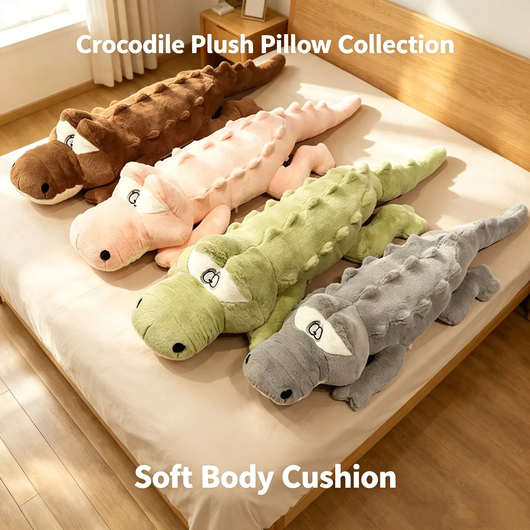 Giant Lazy Crocodile Plush Body Pillow Large Stuffed Animal Long Cushion