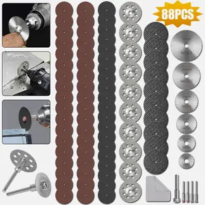 88x Diamond Cutting Wheel Kit for Dremel Rotary Tool - 56 Resin Discs, 10 Diamond Wheels, 10 Double Mesh, 6 HSS Blades, 5 Mandrels, 1 Cloth - Ideal for Cutting Metal, Wood, Plastic, Glass, and More