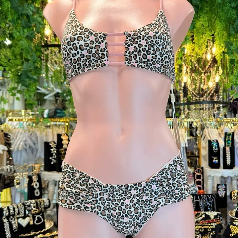 Pink cheetah Bikini Set