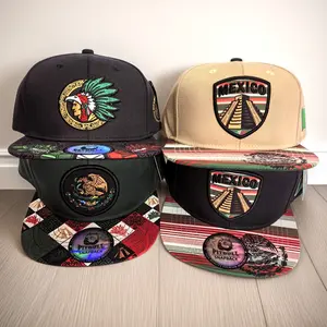 Men's and women's flat brim hats Indian flat brim baseball caps ethnic retro style Mexican hip-hop hats