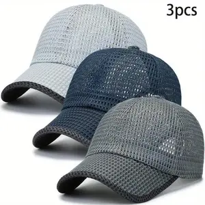 Three Options Available: Classic Sun Hat 3-Pack, Breathable Mesh Baseball Cap With Brim, Perfect For Outdoor Fishing, Camping And Cycling.