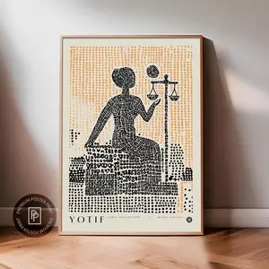 Vintage Lady Justice Print Poster - Lawyer Office Decor & Law Student Gift