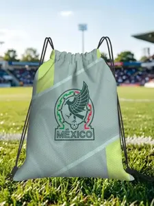 1 pc Mexico Football Kawaii Drawstring Bags Hiking Shoe Clothes Storage Multi-function Teen Portable Rucksack Pouch Match Day Essentials