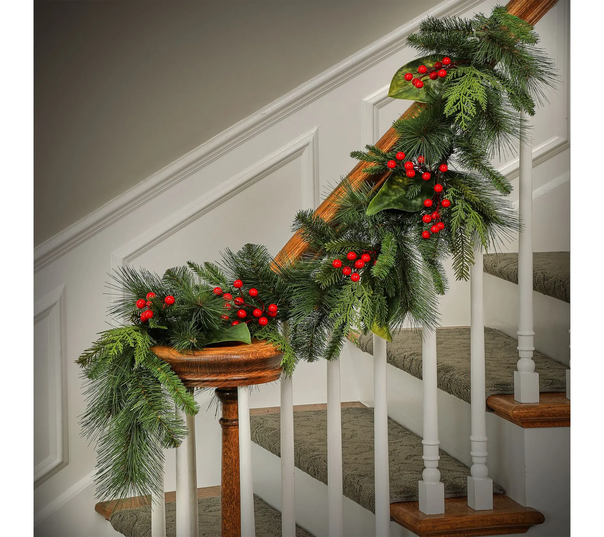 48" Uv Pine Magnolia Berry Spruce Garland by Valerie
