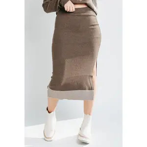 The Dale Sweater Skirt in Dark Brown