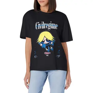 Civilregimefor Women Vintage Cotton Baggy T-Shirt Casual Crewneck Streetwear Top Soft Cotton Unisex Style