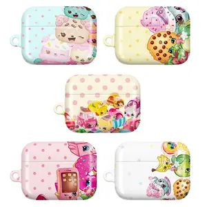 Shopkins Aesthetic AirPods Case – Cute Kawaii Food Cartoon Cover, Colorful Dessert Candy Theme, Polka Dot Design, Childhood Nostalgia Retro Fun Style for AirPods 1 2 3 4 Pro 1 2 3, Stylish Protective Case Gift for Girls & Women