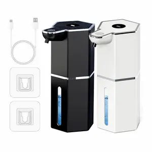 Touchless Smart Soap Dispenser, Automatic Foam/Liquid Soap Dispenser with Adjustable Settings, USB Rechargeable Battery, IPX5 Waterproof for Bathroom and Kitchen, Leak-Proof Dish Soap Dispenser, White/black — Perfect Gift for Home