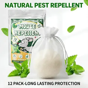 12 - Piece Peppermint Oil Rodent Repellent!Natural, effective against rats & mice.Safe for pets/humans, for indoor/outdoor.Eco - friendly, long - lasting, easy - use, odor - free.Keep rodents out of garden & home.