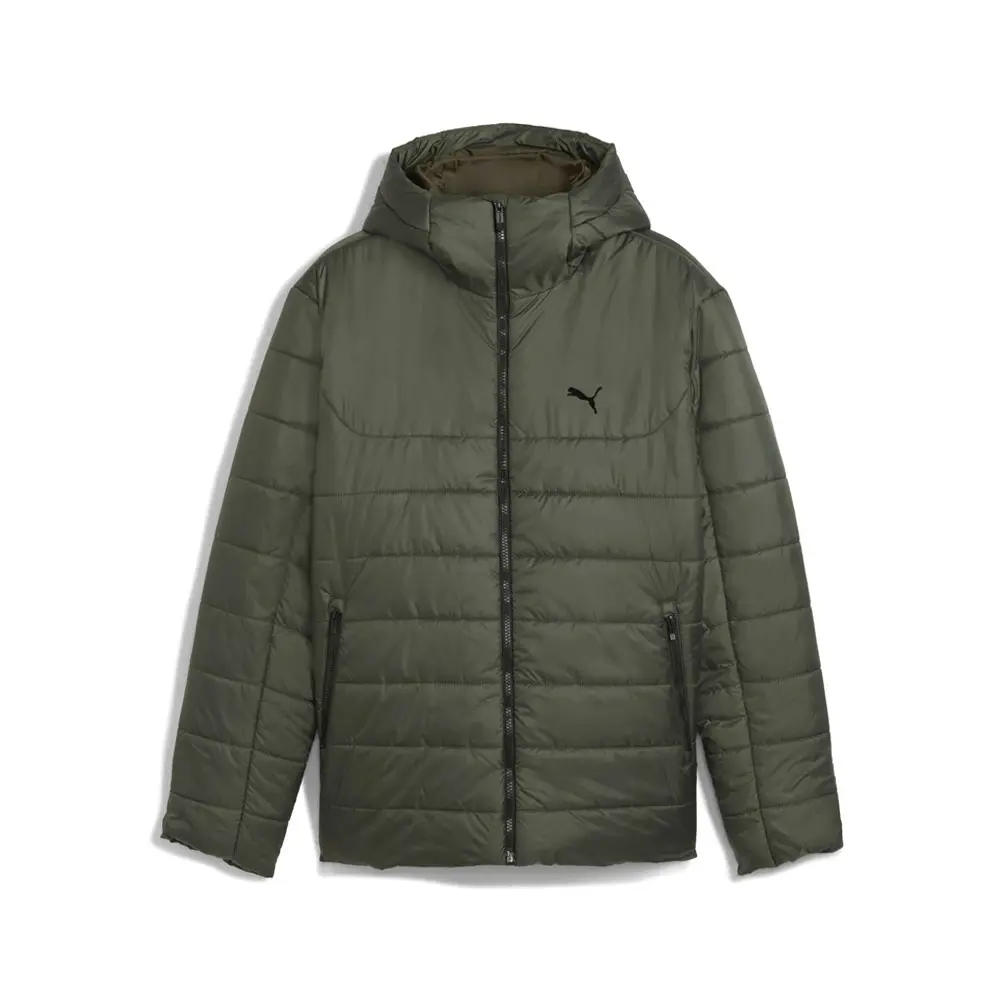 PUMA Mens Essentials Hooded Padded Jacket Athletic Outerwear Casual - Green