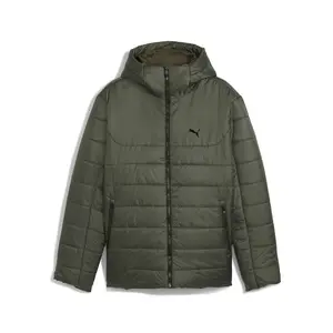 PUMA Mens Essentials Hooded Padded Jacket Athletic Outerwear Casual - Green