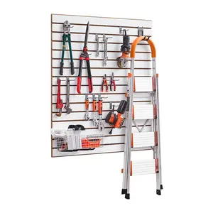 VEVOR Slat Wall Paneling, 4x 4 ft, MDF Garage Slatwall with Modular Design, White Slat Wall Easy-to-Install Adjustable Slatwall Panel with Coupling Structure DIY Cutting, Fits for Storage Display