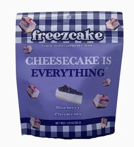 Freezcake Freeze-dried Cheesecake Bites Blueberry Flavor 2 Oz 50g Snack Ambient Storage Sweet Crunchy Creamy Richness Real Blueberries Dry
