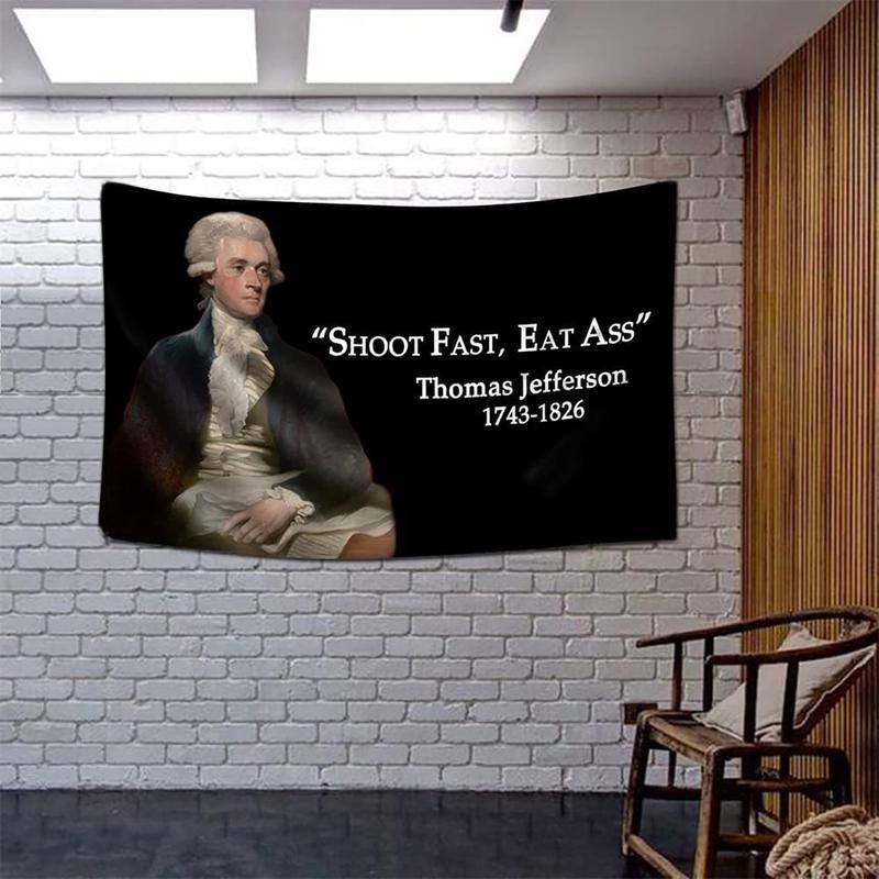 Fun and quirky language-themed flag tapestries, perfect for room and college dorm banner decorations.