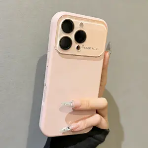 Dopamine Style Solid Color Large Window Liquid Feel TPU Phone Case Soft Skin Friendly Anti Scratch Full Camera Protection Drop Proof Lightweight for iPhone 12 13 14 15 16 17 Pro Max Plus