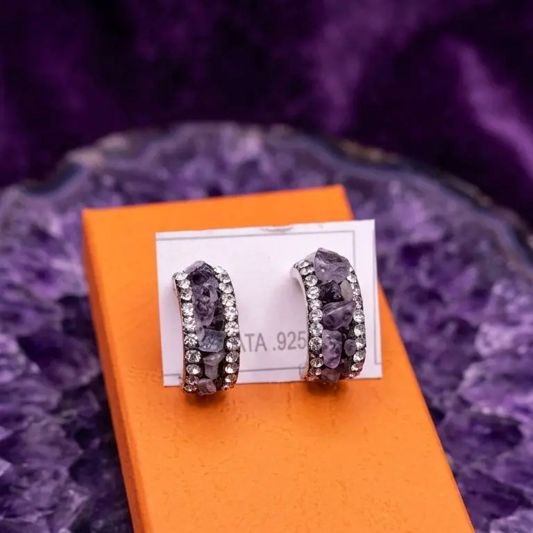 Aretes de piedra  amatista