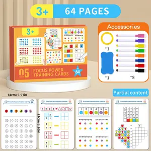 Focus Training Children Reusable Writing Practice Book, Basic Handwriting Workbook for Kids, Easy Erasable Textbook for Learning and Development, Teaching Supplies