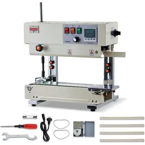 VEVOR Continuous Bag Band Sealing Machine, 0.24 - 0.47 in Seal Width, Vertical Band Sealer Machine with Roller Printing, Temp Speed Adjustable, Heat Sealing Machine for 0.001 - 0.03 in Plastic BagsVEVOR Super Brand Day