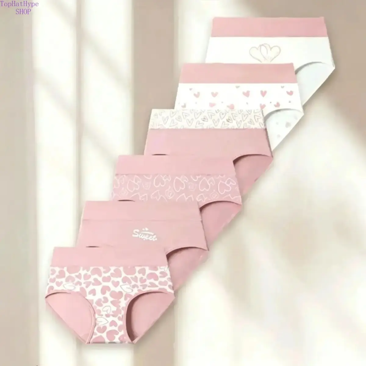 Women's 6-Pack Cotton Blend High Waist Briefs - Printed, Tummy Support, Secure Fit, Durable, Soft Breathable Fabric for Postpartum Recovery, Everyday Comfort Wear